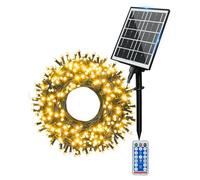 Ollny Solar Lights Outdoor Garden 60m 600 LEDs Fairy Light, Waterproof Warm White String with 8 Modes Large Capacity, Outside Decorative Lighting for Tree Fence Gazebo Patio Camping Decorations
