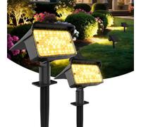 Ollny Solar Spot Lights 2 Pack Warm White 3000K Ip65 Waterproof 3 Modes Solar Lights
