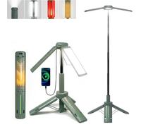 Ollny Telescopic Camping Light Multifunction Rechargeable LED Lantern, Portable Power Supply, Cordless Torch, Dimmable Tent Lamp, Work Lights, for Outdoor Camp, Hiking, Garage, Fishing (Grey)
