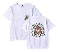 OLLQSB BabyTron ShittyBoyz T-Shirt Crew Neck Short Sleeve, Unisex, Casual Shirt, Street Fashion,White,XXL