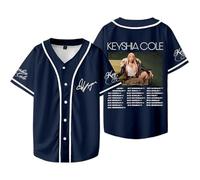 OLLQSB Keyshia Cole The Way It is 20th Anniversary Tour Baseball Jacket Tee Crew Neck Short Sleeve, Unisex, Casual Shirt, Street Fashion,Blue,M