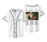 OLLQSB Keyshia Cole The Way It is 20th Anniversary Tour Baseball Jacket Tee Crew Neck Short Sleeve, Unisex, Casual Shirt, Street Fashion,White,M