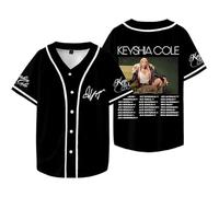 OLLQSB Keyshia Cole The Way It is 20th Anniversary Tour Baseball Jacket Tee Crew Neck Short Sleeve, Unisex, Casual Shirt, Street Fashion,Black,S