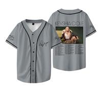 OLLQSB Keyshia Cole The Way It is 20th Anniversary Tour Baseball Jacket Tee Crew Neck Short Sleeve, Unisex, Casual Shirt, Street Fashion,Grey,4XL