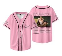 OLLQSB Keyshia Cole The Way It is 20th Anniversary Tour Baseball Jacket Tee Crew Neck Short Sleeve, Unisex, Casual Shirt, Street Fashion,Pink,XXS