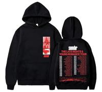 OLLQSB Sombr Late Nights & Young Romance Merch Pullover Hooded Regular Sweatshirt Street Style Long Sleeve Pullover, Casual And Comfortable,Black,L