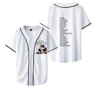 OLLQSB Yungeen Ace I Am What They Don't See Baseball Jacket Tee Crew Neck Short Sleeve, Unisex, Casual Shirt, Street Fashion,White,S