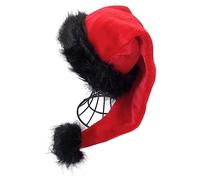 OLLULL Deluxe Adults Santa Hat for Colorful Christmas Available Colors: Black, Green, Blue, Pink, Red, Red and Black, XL