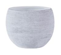 Olly & Rose Barcelona Ceramic Plant Pot 24.5cm Brushed Grey Off White - Large Plant Pots Outdoor and Indoor - Grey Off-White Planters - Flower Pots