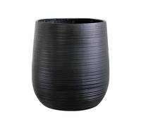 Olly & Rose Charcoal Black Home Decor Patterned Fibrestone Plant Pot - XL Indoor and Outdoor Garden Planter - Decorative Flower Pots (H 50cm D 45cm)