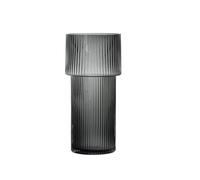 Olly & Rose Fluted 2 Tier Glass Vase for Flowers - Tinted 25cm Height Tall Vase Contemporary Home Decor Vases