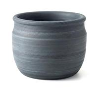 Olly & Rose Large Brushed Charcoal Terracotta Plant Pot Brushed - Ceramic Plant Pot 23cm Outdoor and Indoor Plant Pot for Home and Garden