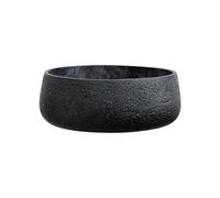 Olly & Rose Matt Black Home Decor Ceramic Planter Bowl - Shallow Indoor and Outdoor Plant Pot - Decorative Flower Pot and Garden Bowl (40.6cm)