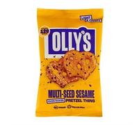 Olly's Pretzel Thins, Multi-Seed Sesame, 35g (Pack of 10), Handy Snack Pouches, Healthy Plant-Based Vegan Snacks for Dipping, Low Calorie Snacks, Low Fat, Source of Fibre, No Preservatives