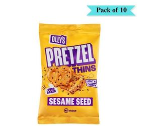 Ollys Multiseed Sesame Pretzel Thins - Pack of 10 (35g each)