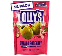 Olly's Olives, Chilli & Rosemary, 50 g (Pack of 12), 100% Natural Ingredients, Handy Snack Pouches, Healthy Vegan Snacks, Low Calorie, Source of Fibre, No Preservatives, Gluten Free