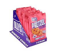 Olly's Pretzel Thins, Sweet Chilli, 140g (Pack of 7), Bigger Sharing Bag, Healthy Plant-Based Vegan Snacks for Dipping, Low Calorie Snacks, Low Fat, Source of Fibre, No Preservatives