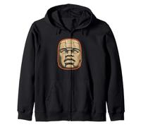 Olmec Head Zip Hoodie