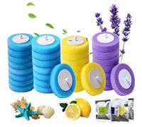 Olnamaro Disposable Toilet Brush Replacement Brush Heads, 16 Navy Scents, 8 Lemon Scents, 8 Lavender Scents, 32 Toilet Brush Heads, 4 Fragrance,Patent No:6301390