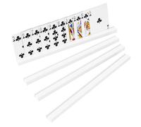 olnamo Playing Card Holders 13.4 Inches (34 cm) Acrylic Solid Card Holder for Playing Card Games, Hands Free (4 pcs, White)