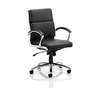 olney bonded leather office chair in black with medium back