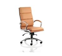olney bonded leather office chair in tan with arms high back