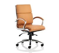 olney bonded leather office chair in tan with medium back