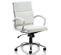 olney bonded leather office chair in white with medium back