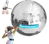 OLOADE 40cm Mirror Disco Ball Helmet, Reflective Ball Helmet Made of Mirror Glass, Suitable for Weddings, Holiday Parties, DJs, Nightclubs, Bars and Clubs