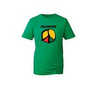 Olodum Inspired Peace Symbol T-Shirt - Reggae Culture Shirt - Afro-Brazilian Pride Tee - Green Rasta Style Graphic Top (KellyGreen, 4XL Years)