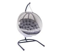 olofable Hanging egg Chair with Stand - Hanging ball chair W/Plush Cushions,Weather-Resistant Fabric, Indoor Outdoor Foldable Swing Chair for Patio, Balcony, Yard & Living Room (Gesar Flower Gray)