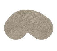 olofable Round Braided Placemats - Food Grade PE Woven Washable Non-Slip Table Mats, 15 Inch Diameter for Dining Tables (Beige, 15 inches set of 8)