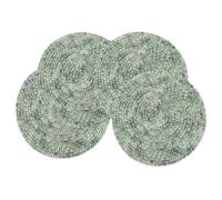 olofable Round Braided Placemats - Woven Washable Non-Slip Table Mats, 15 Inch Diameter for Dining Tables (Green blend, 15 inches set of 4)