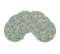 olofable Round Braided Placemats - Woven Washable Non-Slip Table Mats, 15 Inch Diameter for Dining Tables (Green blend, 15 inches set of 6)