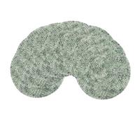 olofable Round Braided Placemats - Woven Washable Non-Slip Table Mats, 15 Inch Diameter for Dining Tables (Green blend, 15 inches set of 8)
