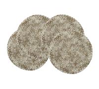 olofable Round Braided Placemats - Woven Washable Non-Slip Table Mats, 15 Inch Diameter for Dining Tables (Yellow mixed, 15 inches set of 4)