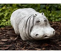 OLOMA Concrete hippo statue Garden statuary hippo Hippopotamus outdoor statue African animal decoration Wild animal ornament Large hippo figurine Stone hippo figure Amazing hippo ornament