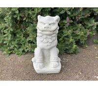 OLOMA Handmade large concrete guardian lion statue for garden Traditional Chinese foo dog sculpture Durable cement outdoor ornament Stone lion decor Outdoor front door ornament