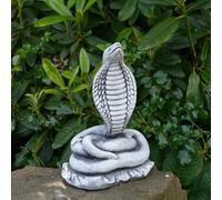 OLOMA King kobra figurine Stone garden snake statue Python ornament Cobra sculpture outdoor Concrete animal statue Garden decoration gift cobra Snake statue Froont door decoration Snake lover gift