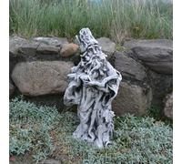 OLOMA Outdoor wizard with book sculpture Stone man statue Concete wizard decoration Cement garden figurine Backyard ornament Gift for man Lawn decoration Man lover gift Front door sculpture