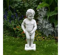 OLOMA Stone fountain boy statue Concrete water feature sculpture Classic garden decoration Handmade cement boy figurine Outdoor fountain ornament