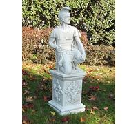 OLOMA Stone Garden Soldier Statue Greek Roman Statue Soldier Sculpture for Vintage Garden Roman Ornament Concrete Soldier Figure Gift for Man Massive greek statue Soldier sculpture for garden