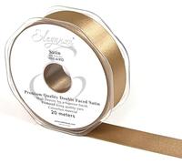 OloreHome Eleganza Double Faced Satin Ribbon 25mm x 20m Mocha