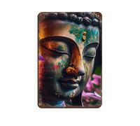 Olorful Buddha Retro Poster Metal Tin Sign Chic Art Retro Iron Painting Bar People Cave Cafe Family Garage Poster Wall Decoration 8x12inch(20x30cm)