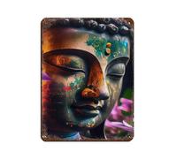 Olorful Buddha Retro Poster Metal Tin Sign Chic Art Retro Iron Painting Bar People Cave Cafe Family Garage Poster Wall Decoration 12x16inch(30x40cm)