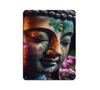 Olorful Buddha Tin Sign Vintage Metal Pub Club Cafe Bar Home Wall Art Decoration Poster Retro 12x16inch(30x40cm)