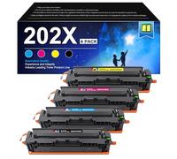 OLORVA 202X 202A Printer Cartridges, Toner Cartridges 4 Pack High-Yield Compatible with Color Laserjet Pro MFP M281fdw, Color Pro MFP M281cdw