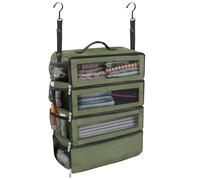 Olosar Suitcase Organizer, Travel Luggage Organizer Portable Hanging Travel Shelves Collapsible Hanging Packing Cubes for Carry on Suitcase, Army Green -M