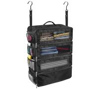 Olosar Suitcase Organizer, Travel Luggage Organizer Portable Hanging Travel Shelves Collapsible Hanging Packing Cubes for Carry on Suitcase, Black-M, M, Modern