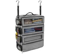 Olosar Suitcase Organizer, Travel Luggage Organizer Portable Hanging Travel Shelves Collapsible Hanging Packing Cubes for Carry on Suitcase, Grey-M, M, Modern